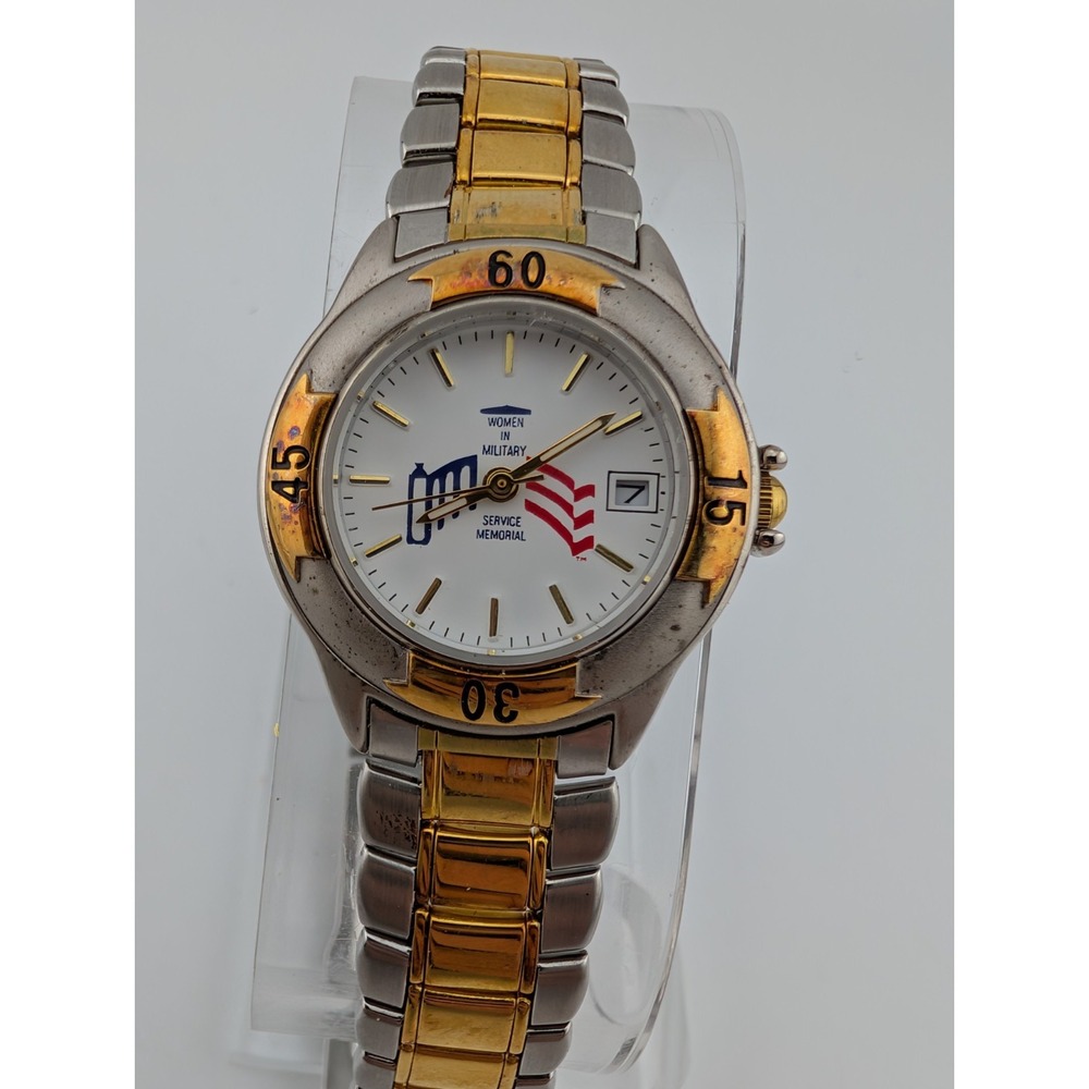 Women In Military Service Memorial Watch Two Tone Band by‎ Croton- New Battery